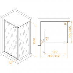 Душевое ограждение RGW Stilvoll SV-145B 100x80 703214508-14