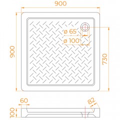 Поддон керамический RGW Ceramics CR золото 90x90 19170199-08