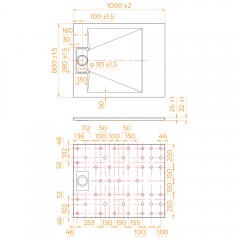 Поддон из стеклопластика RGW SMC TUS-W 80x100 553702810-01