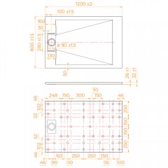 Поддон из стеклопластика RGW SMC TUS-W 80x120 553702812-01