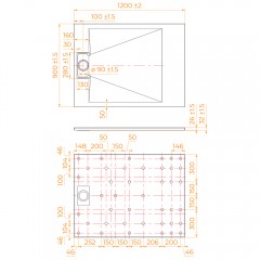 Поддон из стеклопластика RGW SMC TUS-W 90x120 553702912-01