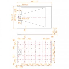 Поддон из стеклопластика RGW SMC TUS-W 90x140 553702914-01