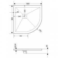 Поддон из искусственного камня RGW Stone ST/R-Tr 90x90 16153099-11