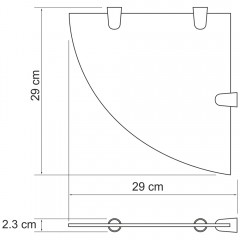 Полка стеклянная угловая WasserKRAFT K-533NICKEL