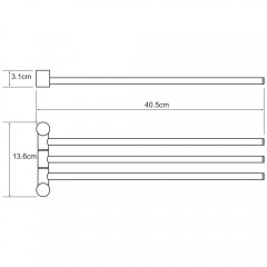 Полотенцедержатель тройной поворотный WasserKRAFT K-1033WHITE