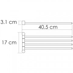 Полотенцедержатель четверной поворотный WasserKRAFT K-1034BRUSHED GOLD