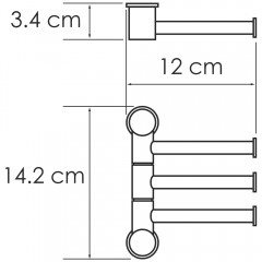 Полотенцедержатель тройной поворотный WasserKRAFT K-1053WHITE