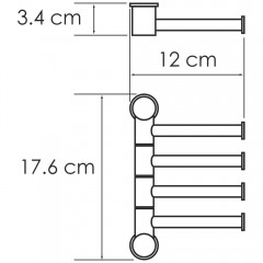 Полотенцедержатель четверной поворотный WasserKRAFT K-1054BLACK