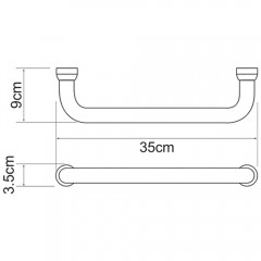 Поручень для ванны WasserKRAFT K-1066GUN METAL