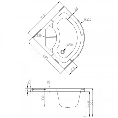 Душевая кабина AvaCan B90SLEDBLACK