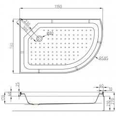 Душевая кабина AvaCan EM2712LLED+GM