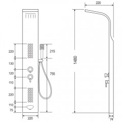 Душевая панель Cerutti Celia W CT10402