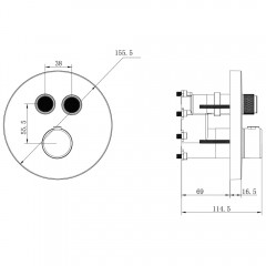 Душевая система встраиваемая Vincea Inspire VSFW-3I22MT5GM термостат