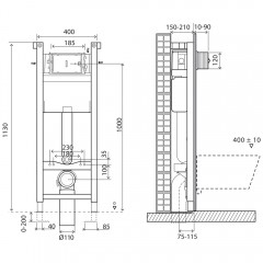 Инсталляция для подвесного унитаза BelBagno BB004-40 EXPERT