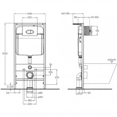 Инсталляция для подвесного унитаза BelBagno BB026