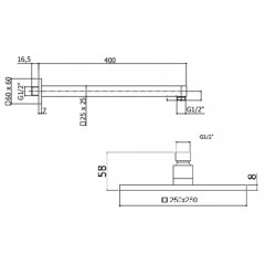 Верхний душ BelBagno Romano ROM-SLD-CRM