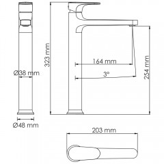 Смеситель для раковины WasserKRAFT Asphe 7703H