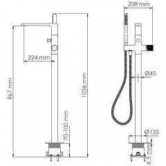 Смеситель для ванны напольный WasserKRAFT Tauber 6421