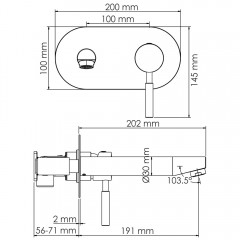 Смеситель для ванны встраиваемый WasserKRAFT Wern 4230