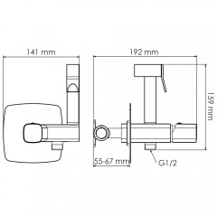 Смеситель с гигиеническим душем встраиваемый WasserKRAFT Nuthe 9138