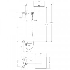 Душевая система BelBagno Luce LUC-VSCM-CRM