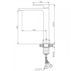 Смеситель для раковины BelBagno Luce LUC-LMC-NERO-W0