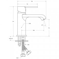 Смеситель для раковины BelBagno Aurora AURORA-LVM-CRM-W0