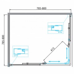 Душевой угол BelBagno Due DUE-A-2-80-C-Cr