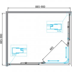 Душевой угол BelBagno Due DUE-A-2-90-C-Cr