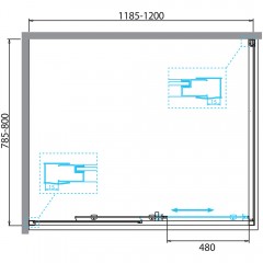 Душевой угол BelBagno Due DUE-AH-1-120/80-C-CR