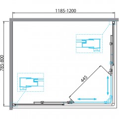 Душевой угол BelBagno Due DUE-AH-2-120/80-C-Cr