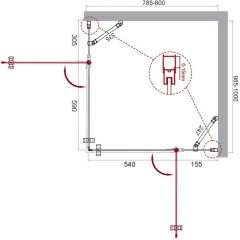 Душевой угол BelBagno Etna ETNA-AH-22-80/100-C-Cr