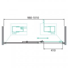 Душевая дверь BelBagno Due DUE-BF-1-100-C-Cr