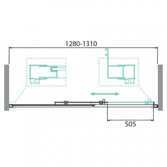 Душевая дверь BelBagno Due DUE-BF-1-130-C-Cr