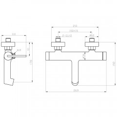 Смеситель для ванны BelBagno Acqua ACQUA-VASM-CRM