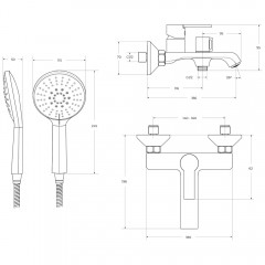 Смеситель для ванны BelBagno Aurora AURORA-VASM-CRM