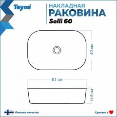 Раковина накладная Teymi Solli 60 T50385