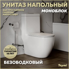 Унитаз Teymi Lina T41102 моноблок безободковый