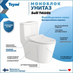 Унитаз Teymi Solli T41101 моноблок безободковый