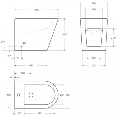 Биде BelBagno Flay-R BB1003B