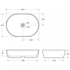 Раковина накладная BelBagno BB1084-H301