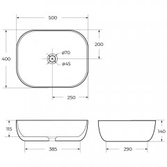 Раковина накладная BelBagno BB1302-H301