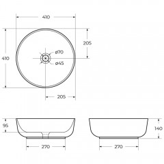 Раковина накладная BelBagno BB1315-H301