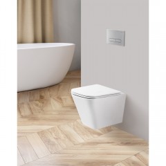 Унитаз подвесной BelBagno Ardente-R BB520CHR+BB2322SC безободковый