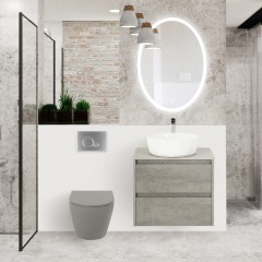 Унитаз подвесной BelBagno Colorato BB062CHR-GR+BB062SC-GR безободковый