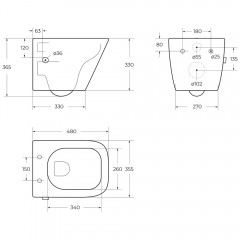 Унитаз подвесной BelBagno Due BB3103CHR-BS+BB3103/3106SC безободковый с функцией биде и смесителем