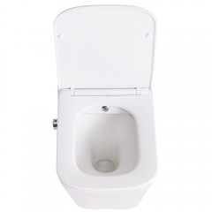 Унитаз подвесной BelBagno Due BB3103CHR-BS+BB3103/3106SC безободковый с функцией биде и смесителем