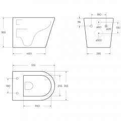 Унитаз подвесной BelBagno Flay-R BB053CHR+BB2111SC безободковый