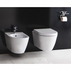 Унитаз подвесной BelBagno Marino BB105CHR+BB105SC безободковый