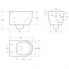 Унитаз подвесной BelBagno Marino BB105CHR+BB105SC безободковый